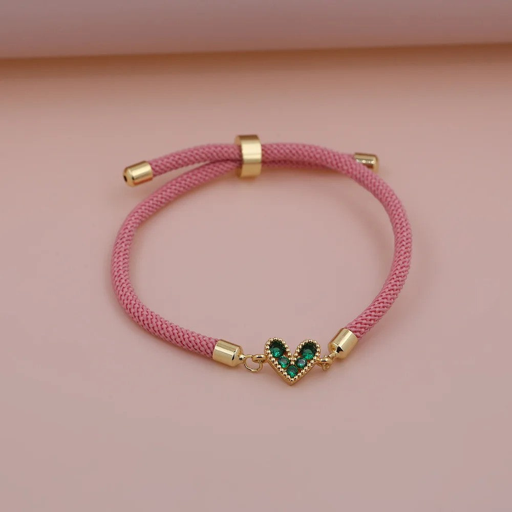 Zircon Heart Thread Bracelet