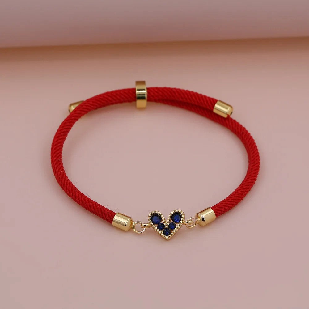 Zircon Heart Thread Bracelet