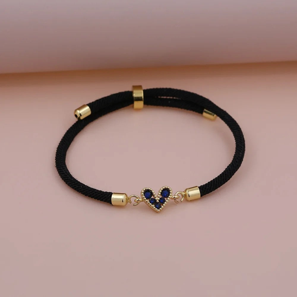 Zircon Heart Thread Bracelet