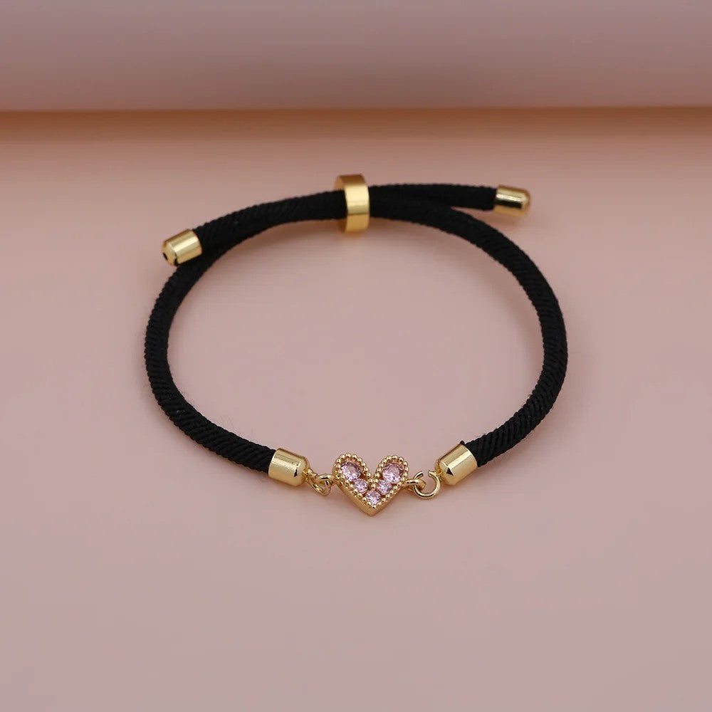 Zircon Heart Thread Bracelet