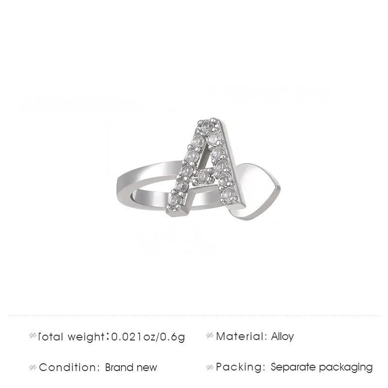 Crystal Initial Ear Cuff