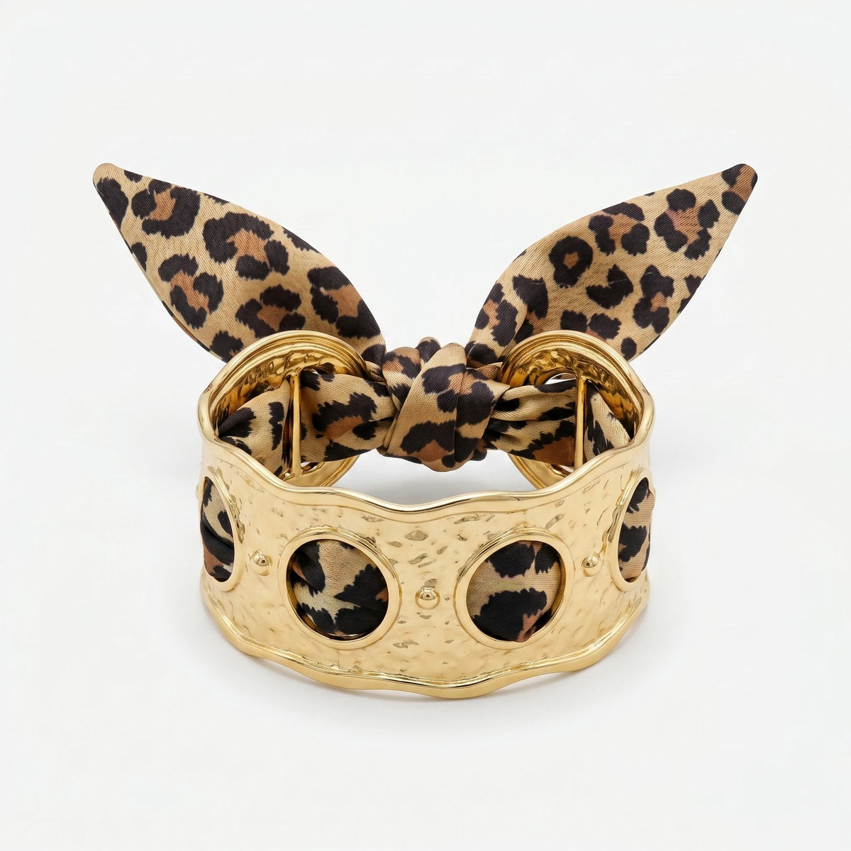 Leopard Print Bow Cuff Bracelet