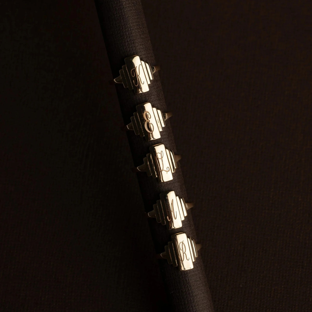 Stepped Initial Signet Ring