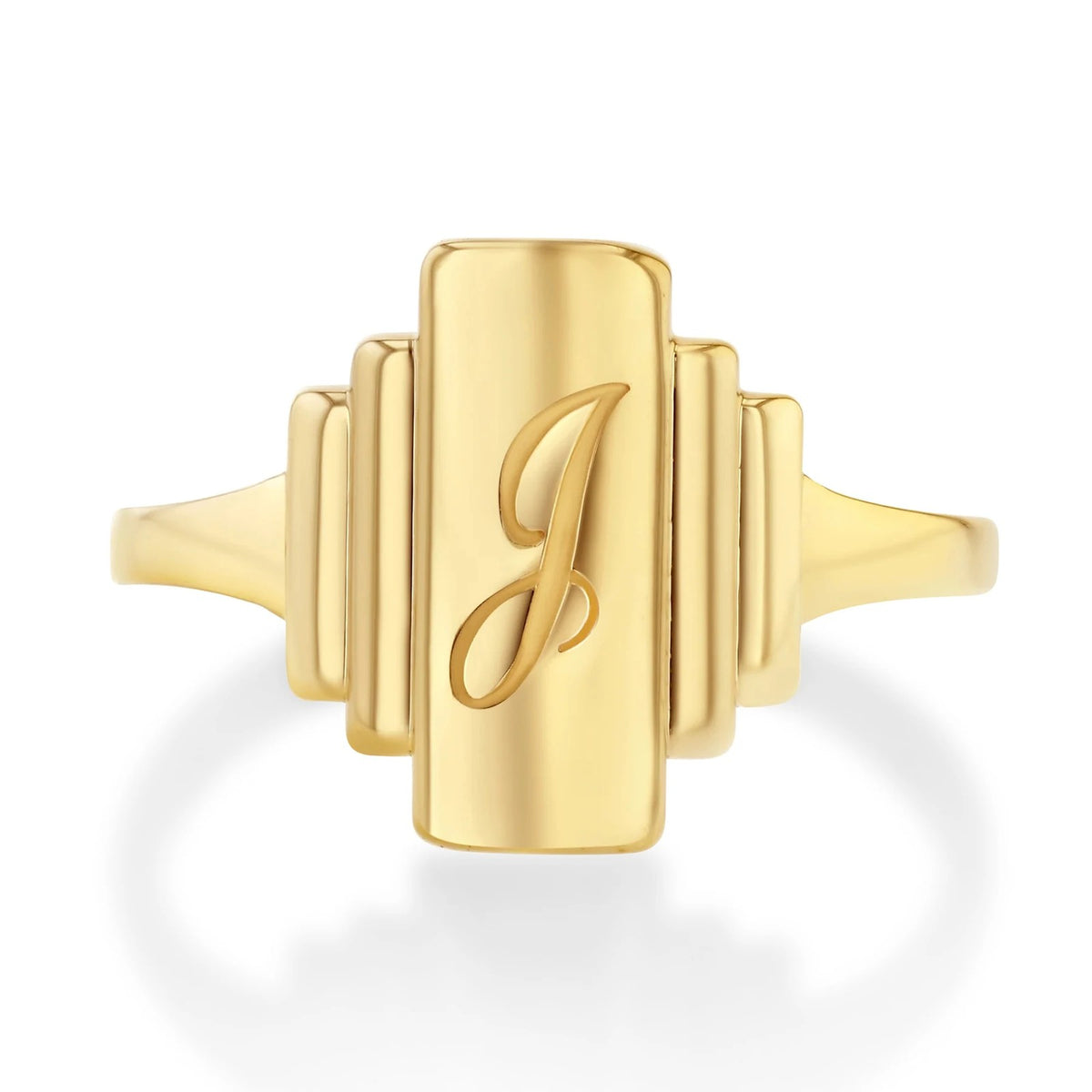 Stepped Initial Signet Ring
