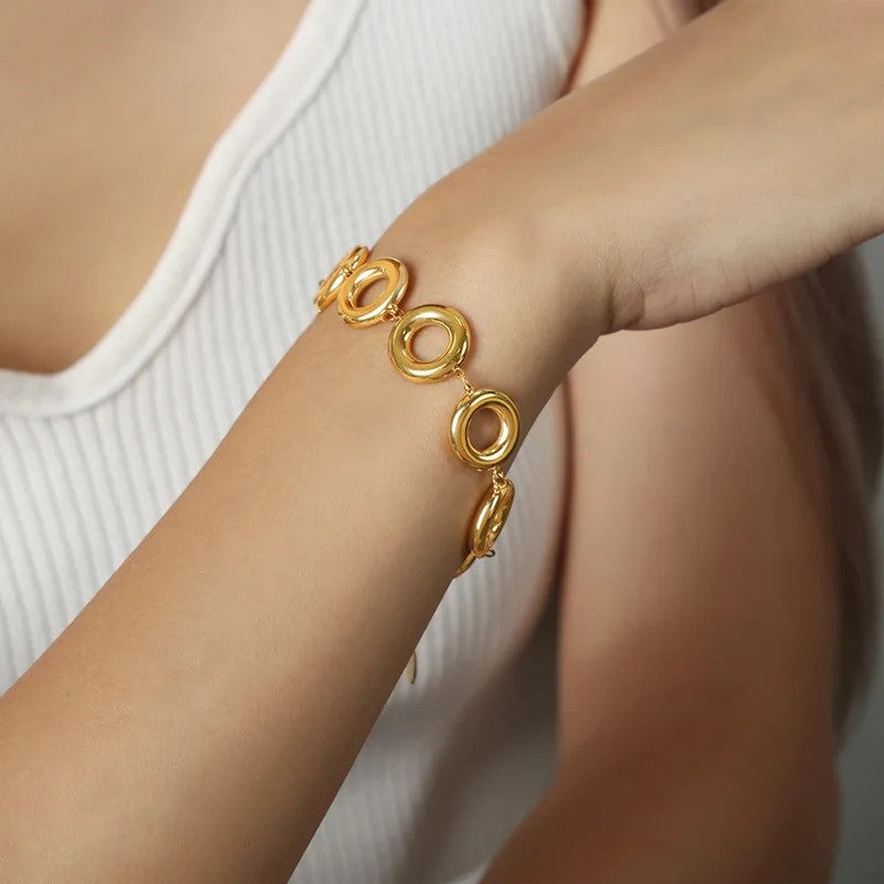 Open Circle Link Necklace Set