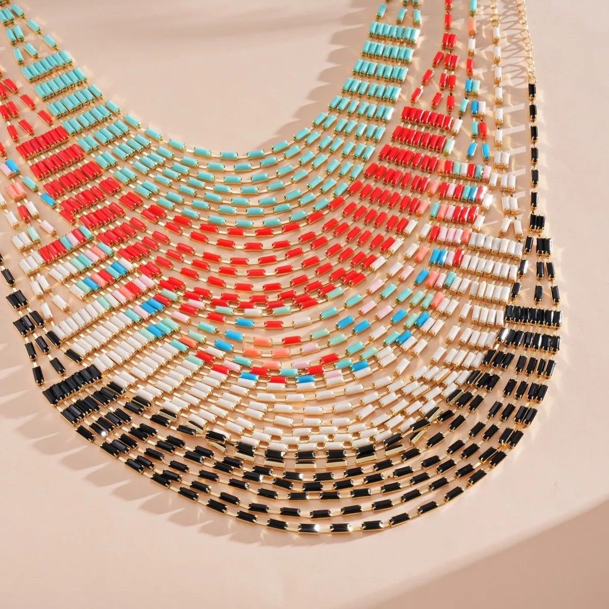 Colorful Geometric Stripe Jewelry Set