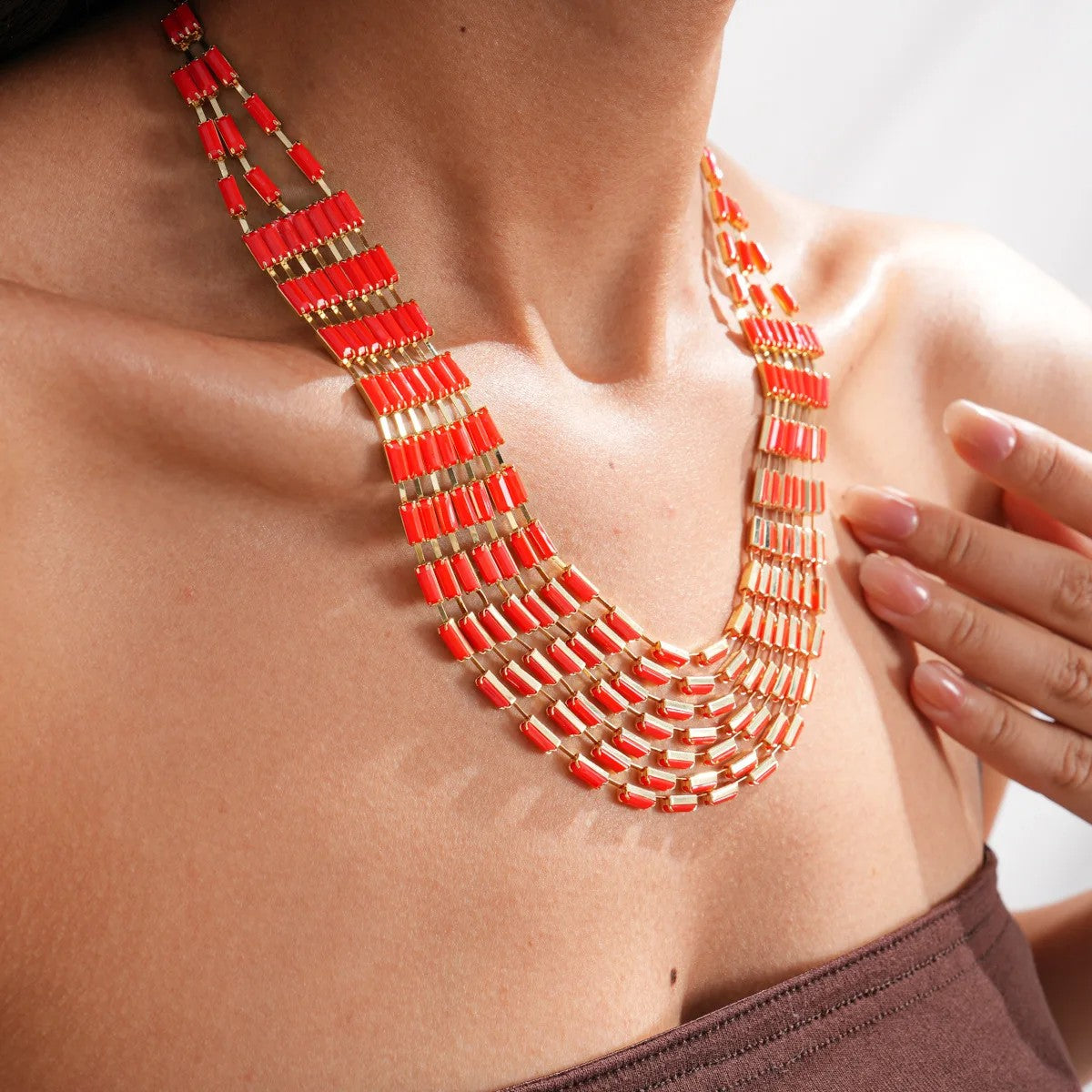 Colorful Geometric Stripe Jewelry Set