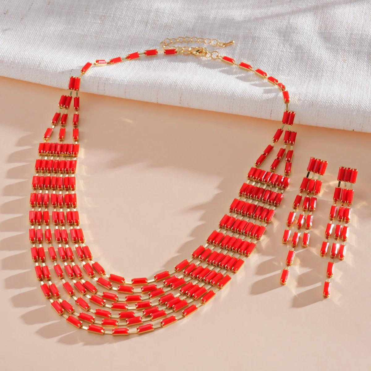 Colorful Geometric Stripe Jewelry Set
