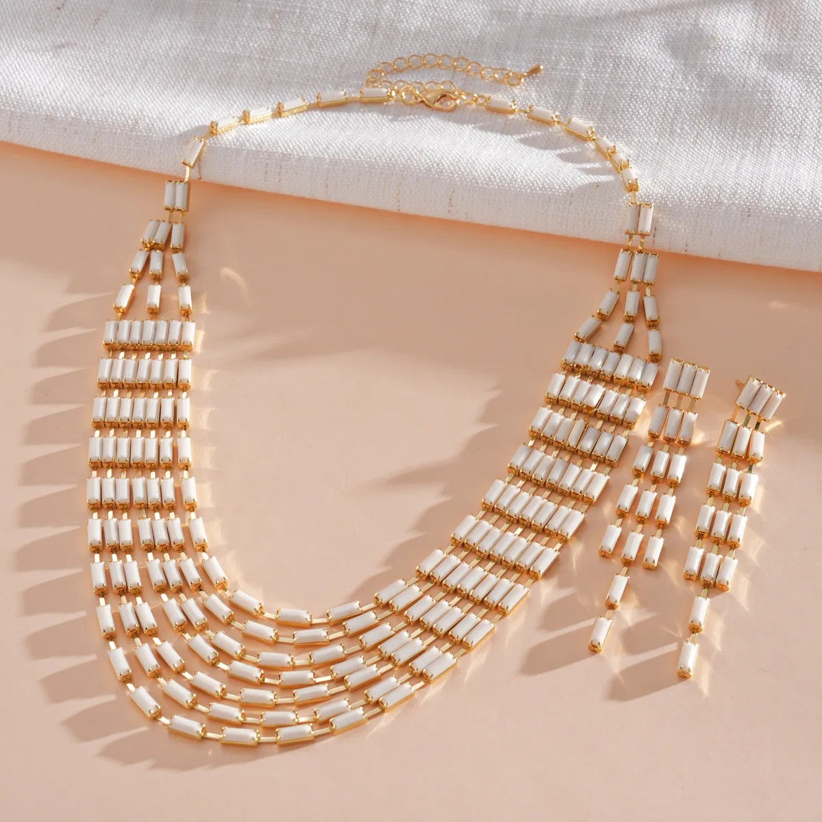 Colorful Geometric Stripe Jewelry Set