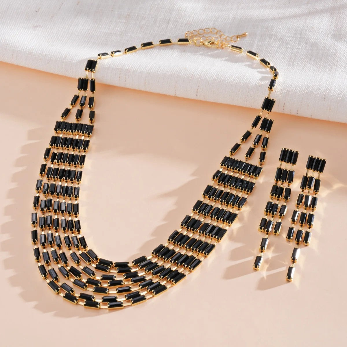 Colorful Geometric Stripe Jewelry Set