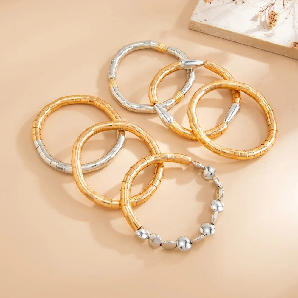 Layered Bamboo Necklace & Bracelet Set