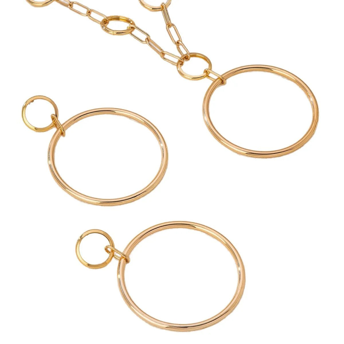 Large Circle Link Necklace & Earring Set