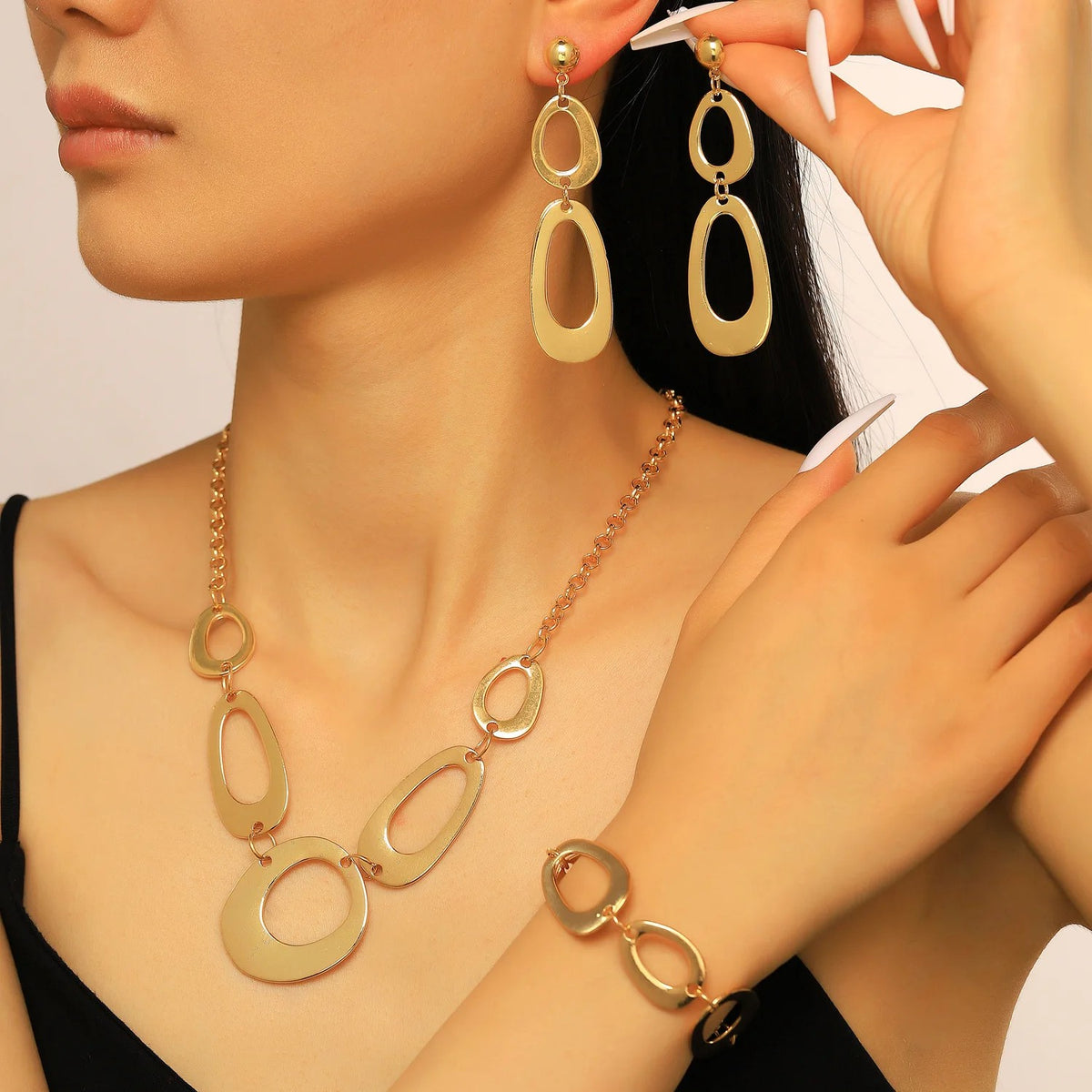 Open Oval Link Jewelry Set