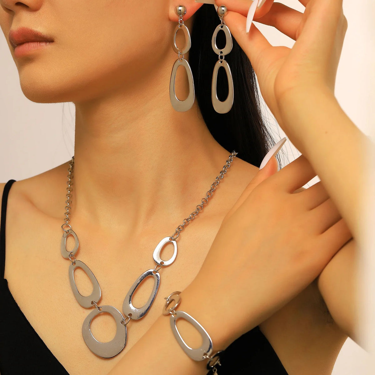 Open Oval Link Jewelry Set