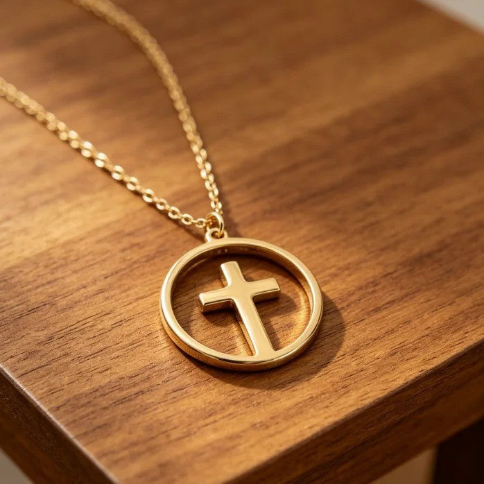 Circle Cross Pendant Necklace
