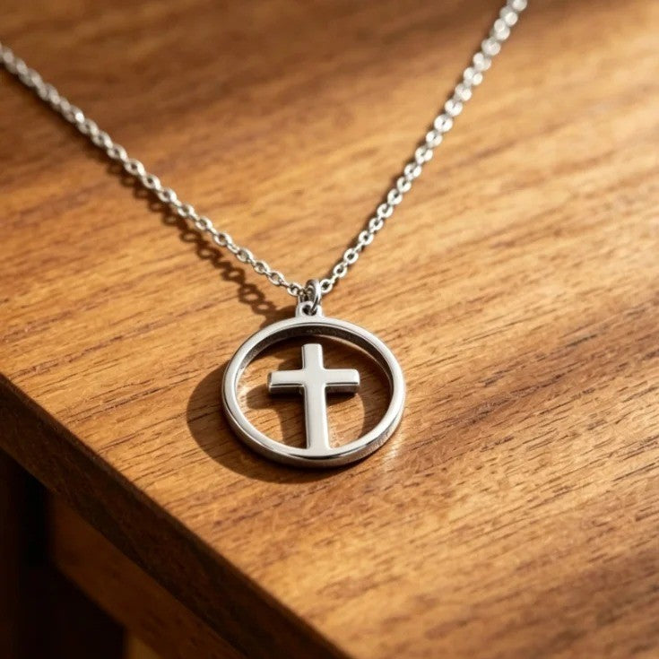 Circle Cross Pendant Necklace