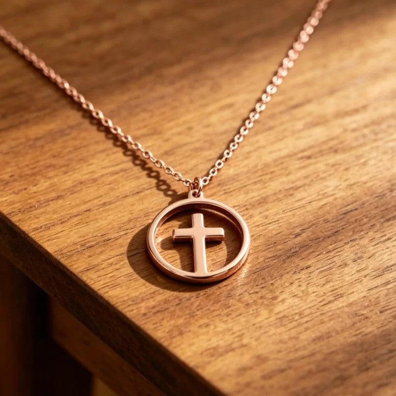 Circle Cross Pendant Necklace