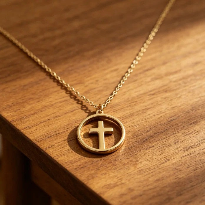 Circle Cross Pendant Necklace