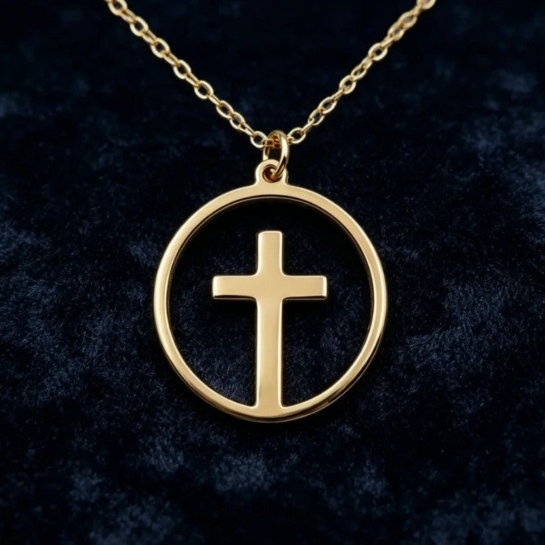 Circle Cross Pendant Necklace