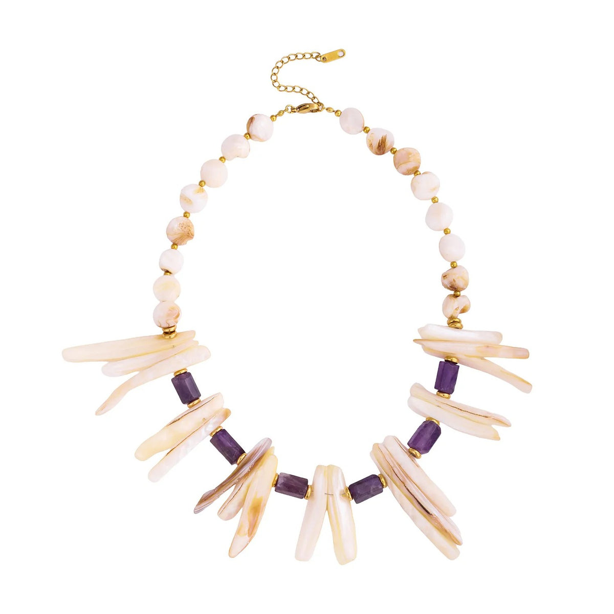 Shell Spike Statement Necklace