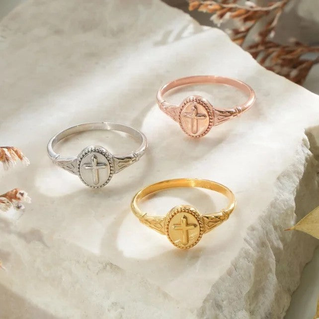 Cross Signet Ring