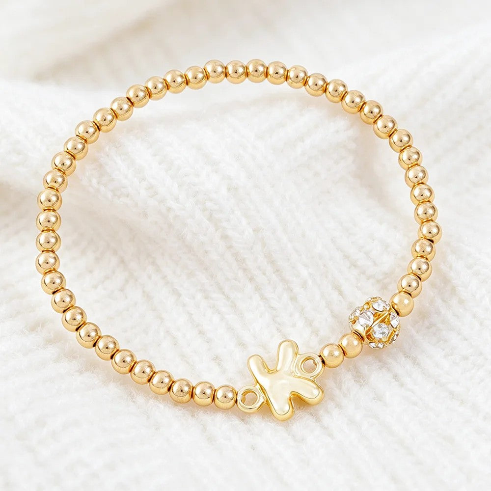 Crystal Initial Beaded Bracelet