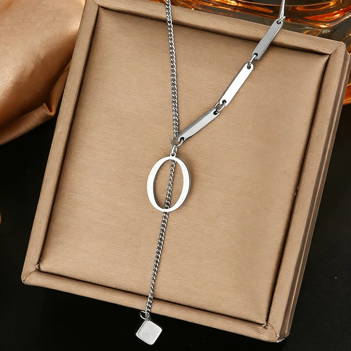 Geometric Initial Letter Necklace