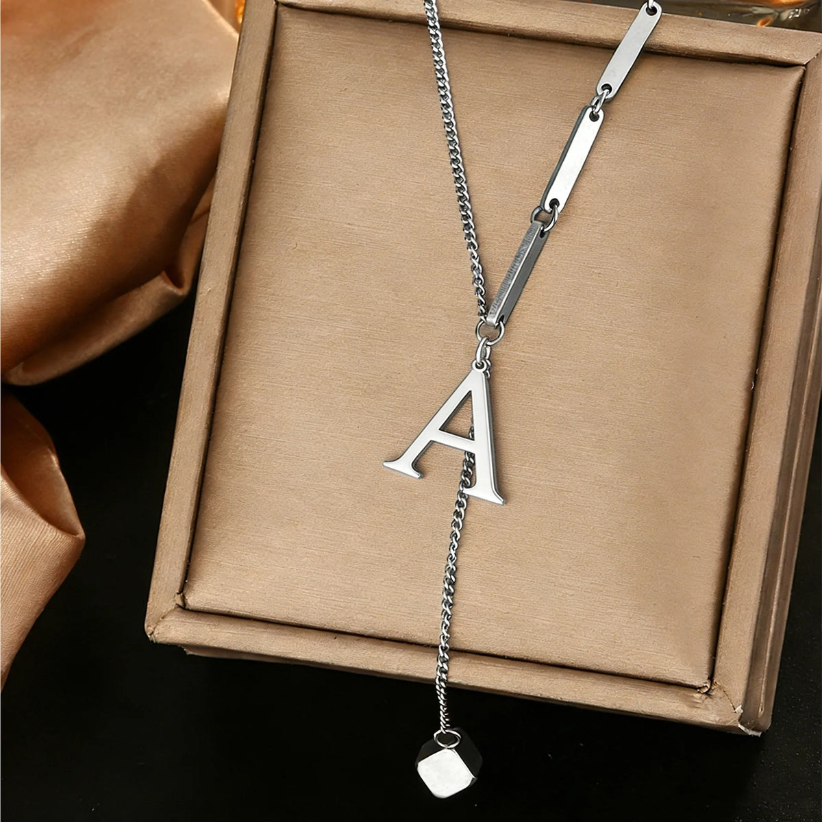 Geometric Initial Letter Necklace