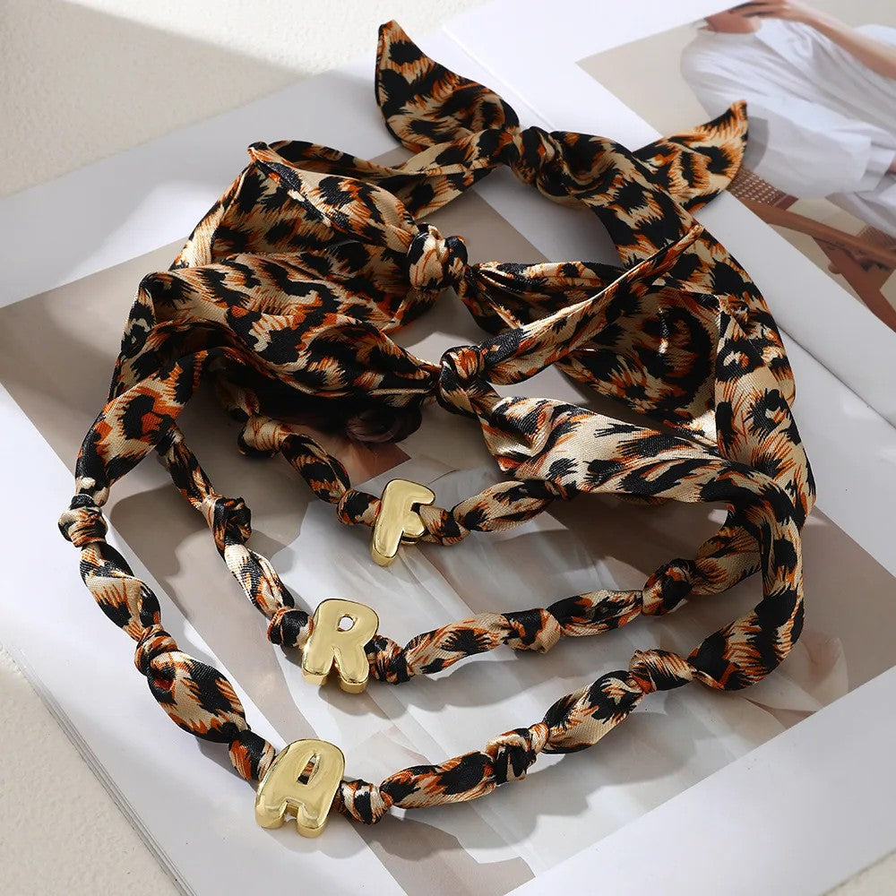 Leopard Initial Choker Necklace