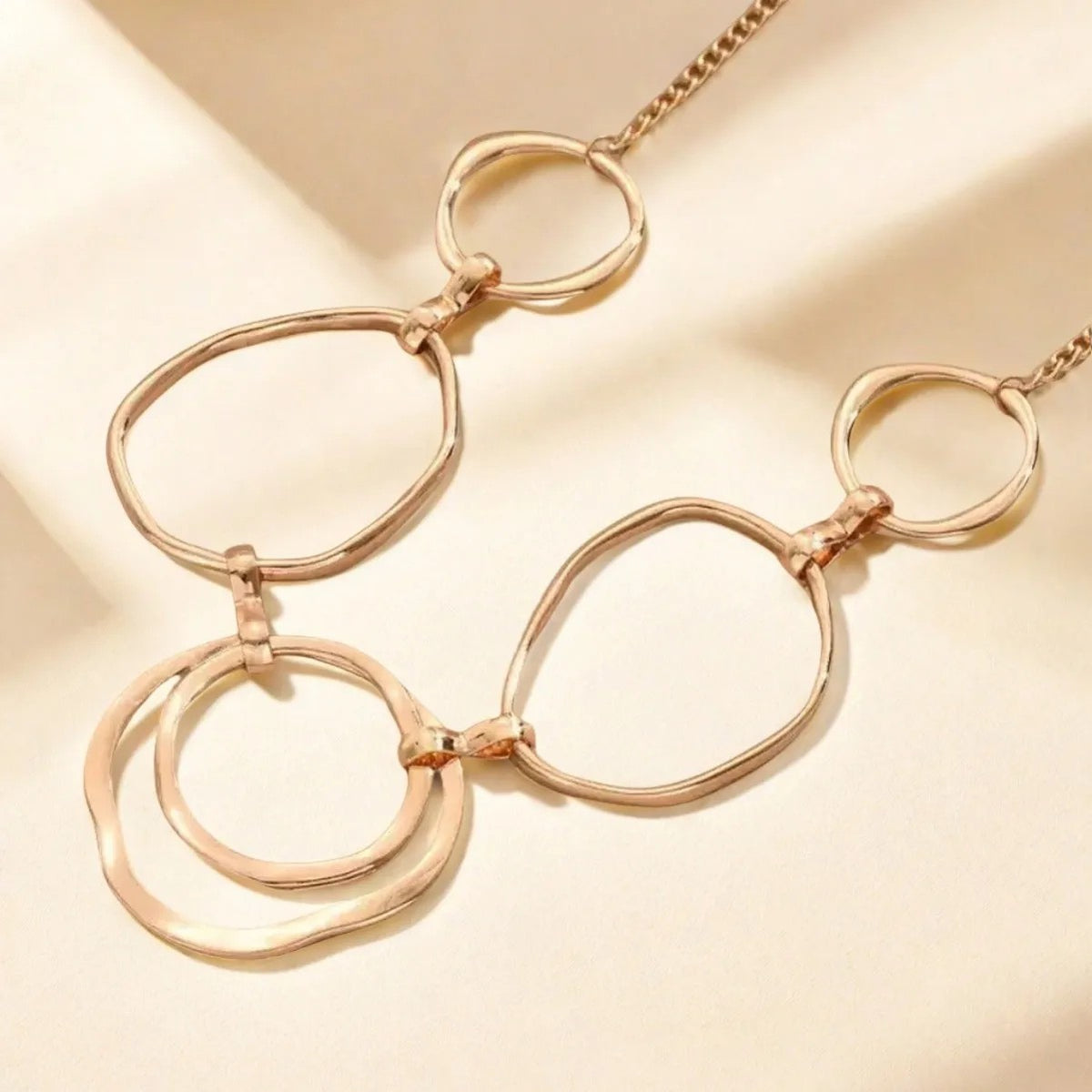 Asymmetric Circle Link Necklace
