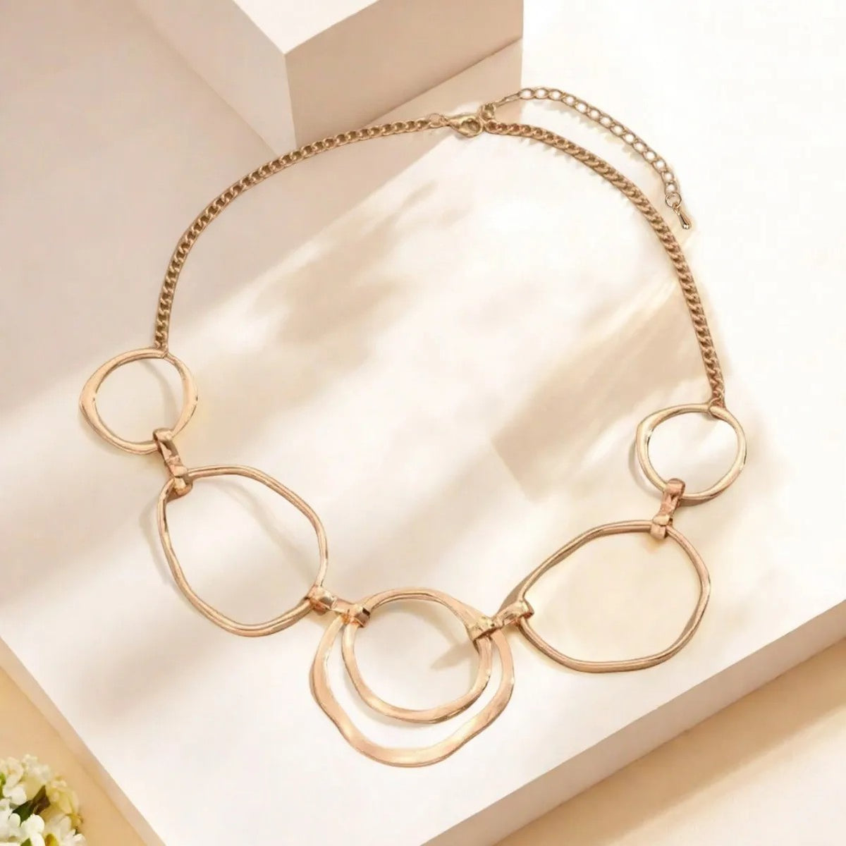 Asymmetric Circle Link Necklace