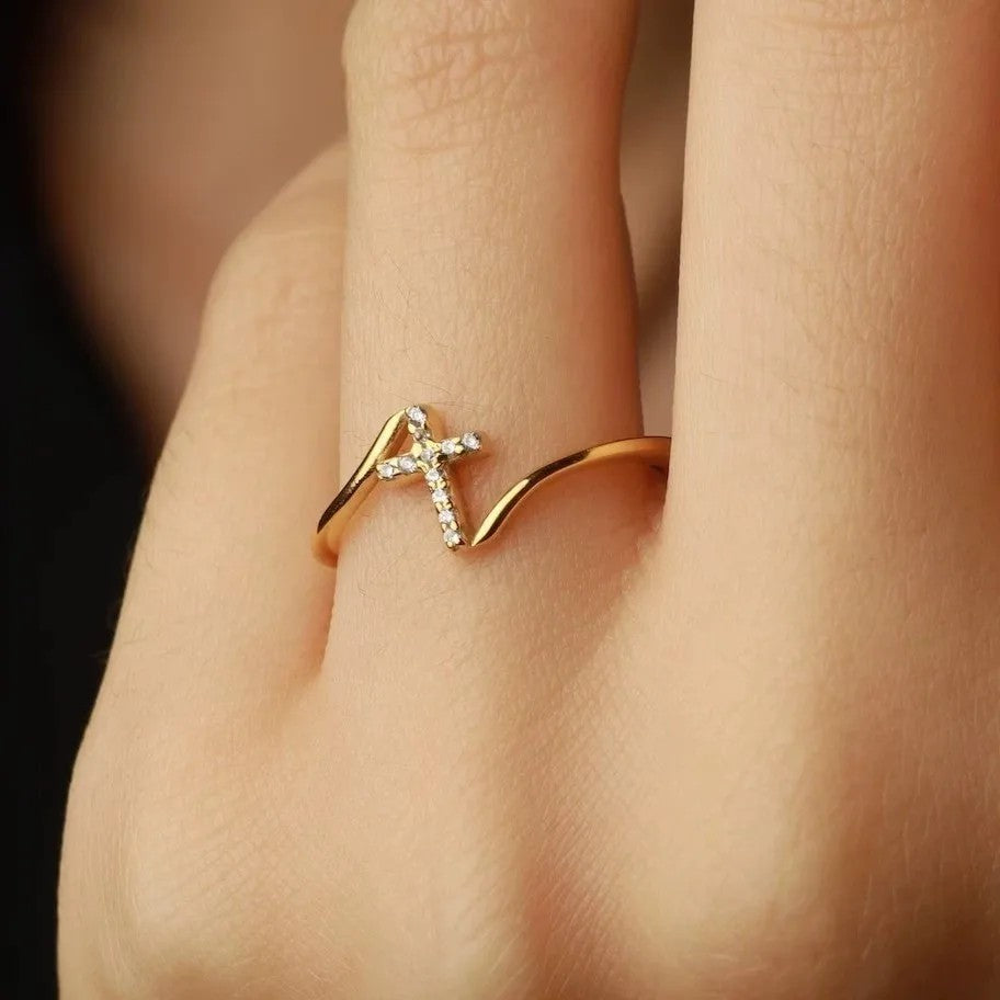 Zircon Cross Ring