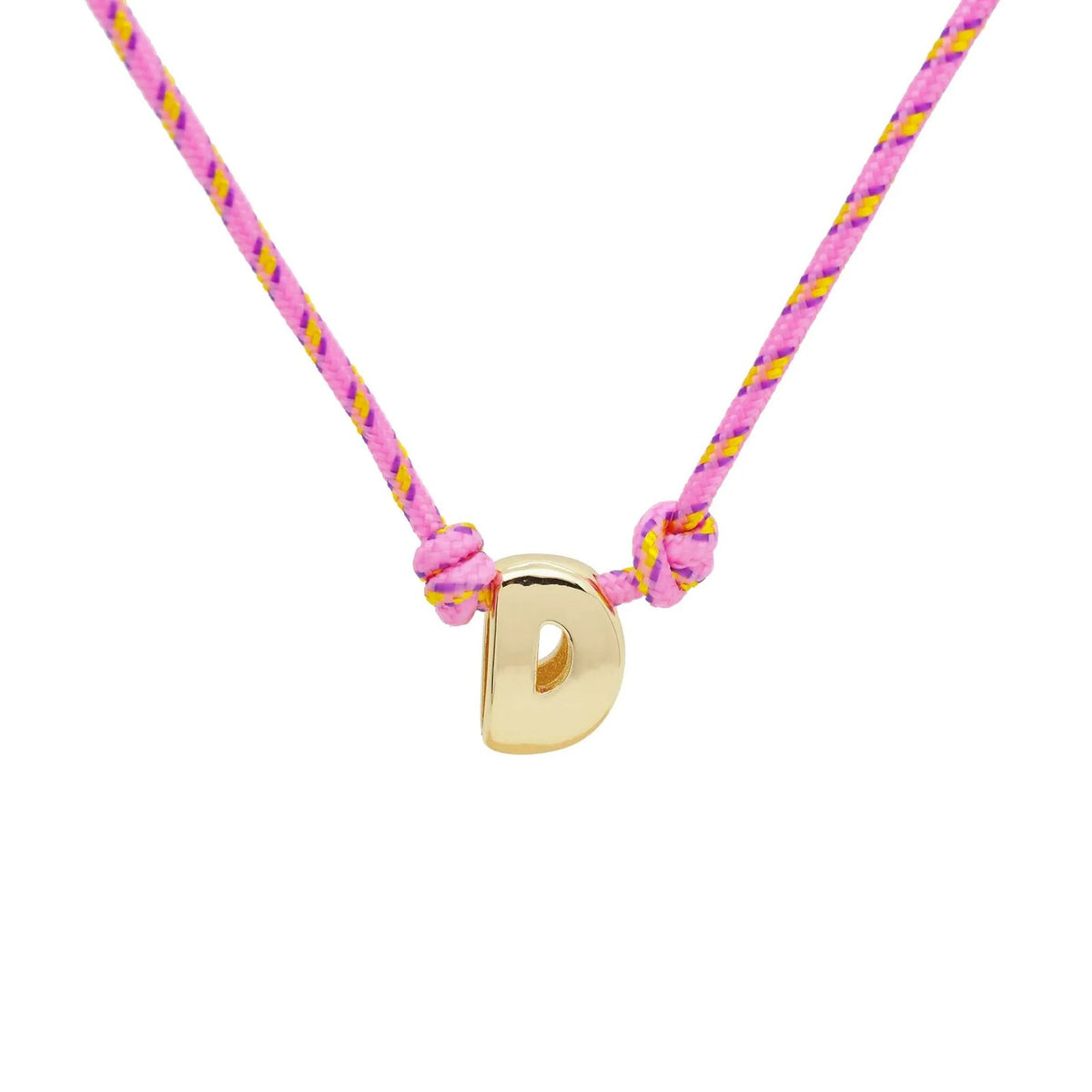 Gold Letter Rope Necklace