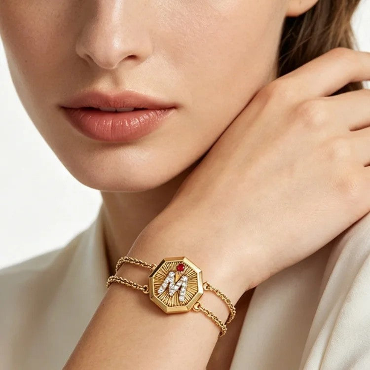 Octagon Initial M Bracelet