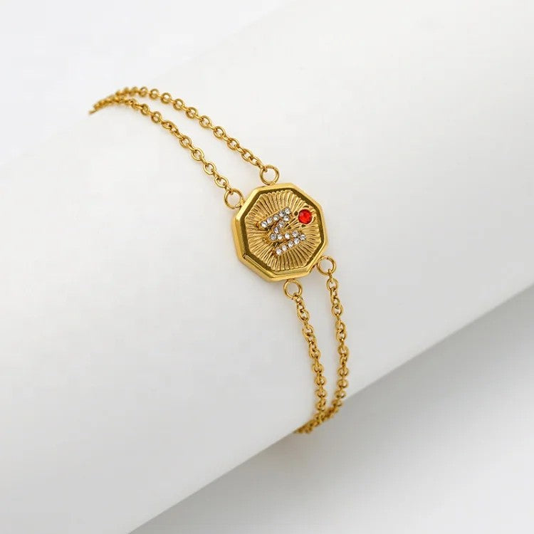Octagon Initial M Bracelet