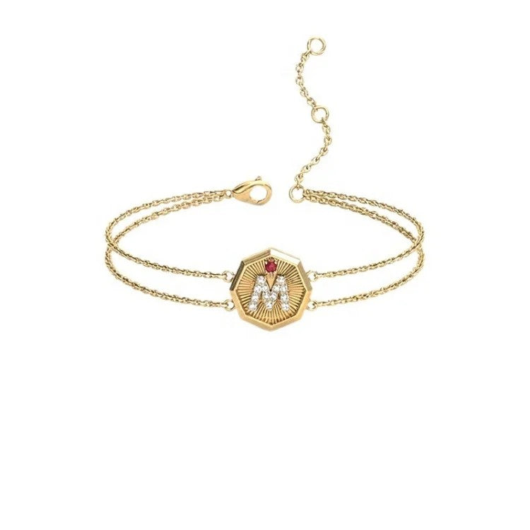 Octagon Initial M Bracelet