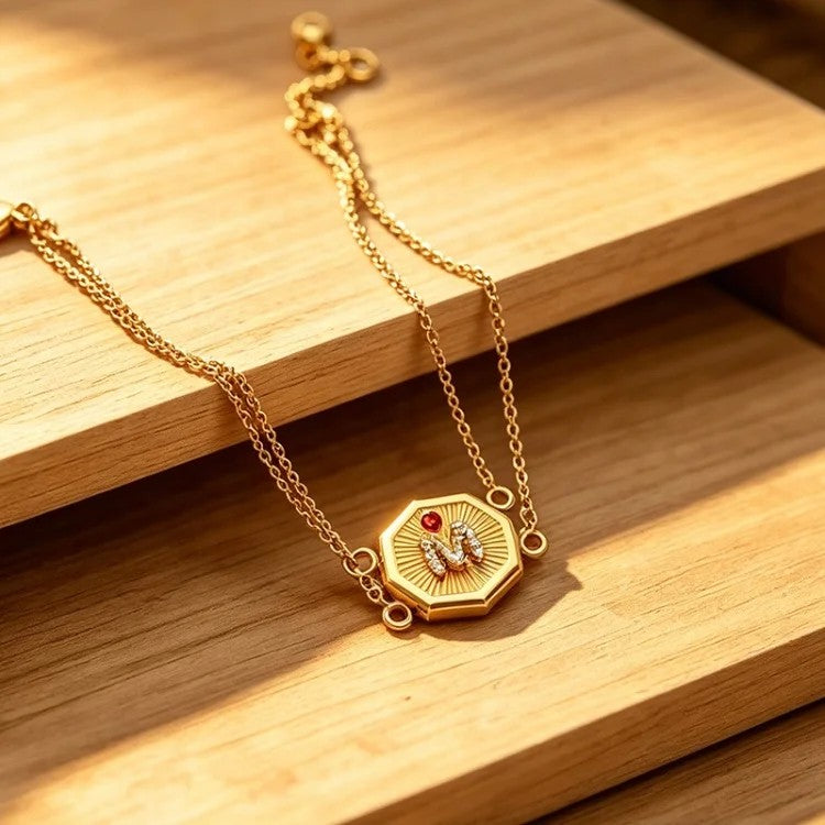Octagon Initial M Bracelet