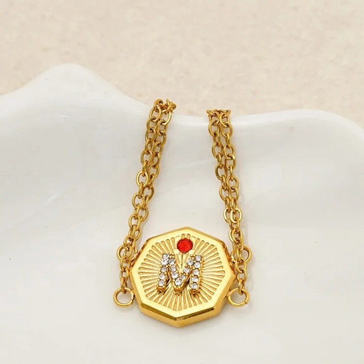 Octagon Initial M Bracelet