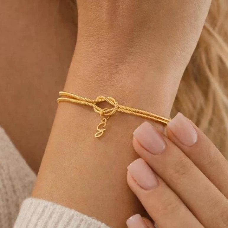 Initial Love Knot Bracelet