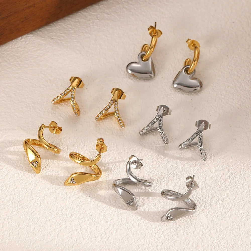 Crystal Arch Stud Earrings