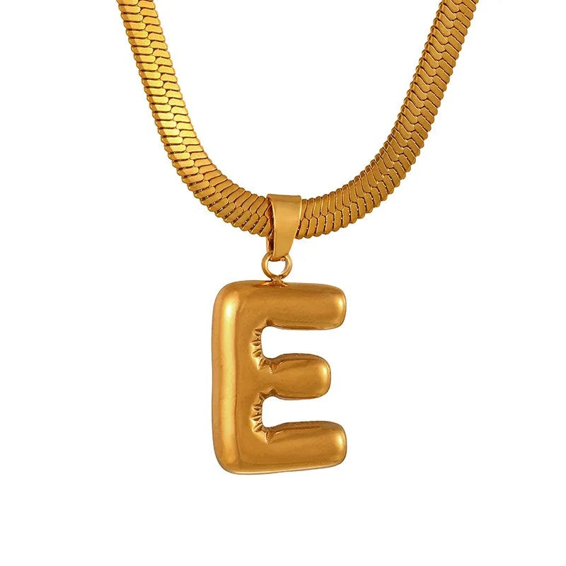 Layered Snake Chain Letter Pendant