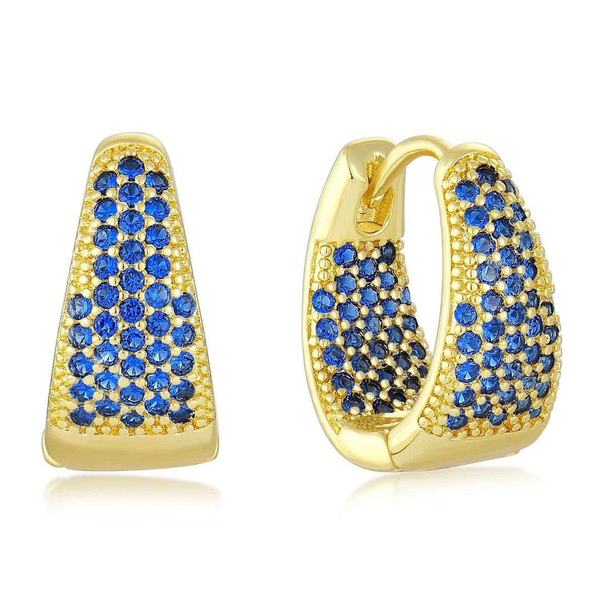 Triangle Pave Huggie Earrings