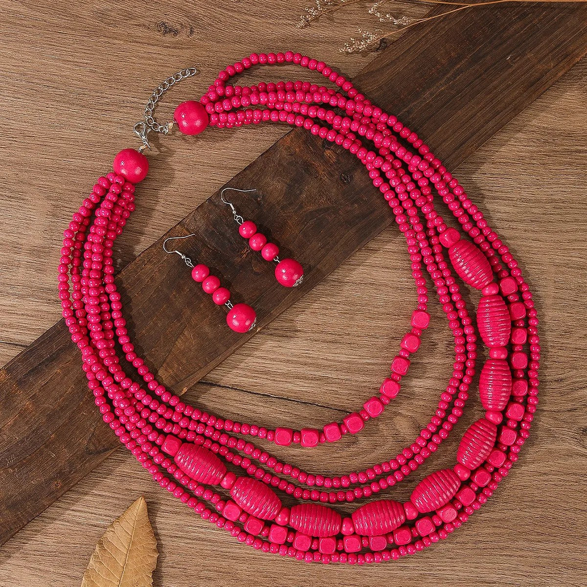 Turquoise Beaded Necklace & Earring Set
