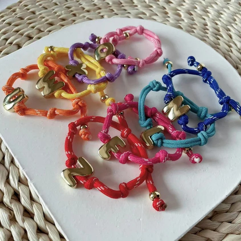 Gold Initial Woven Bracelet