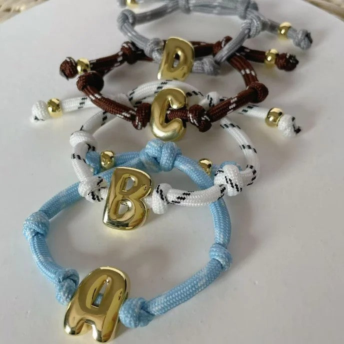 Gold Initial Woven Bracelet