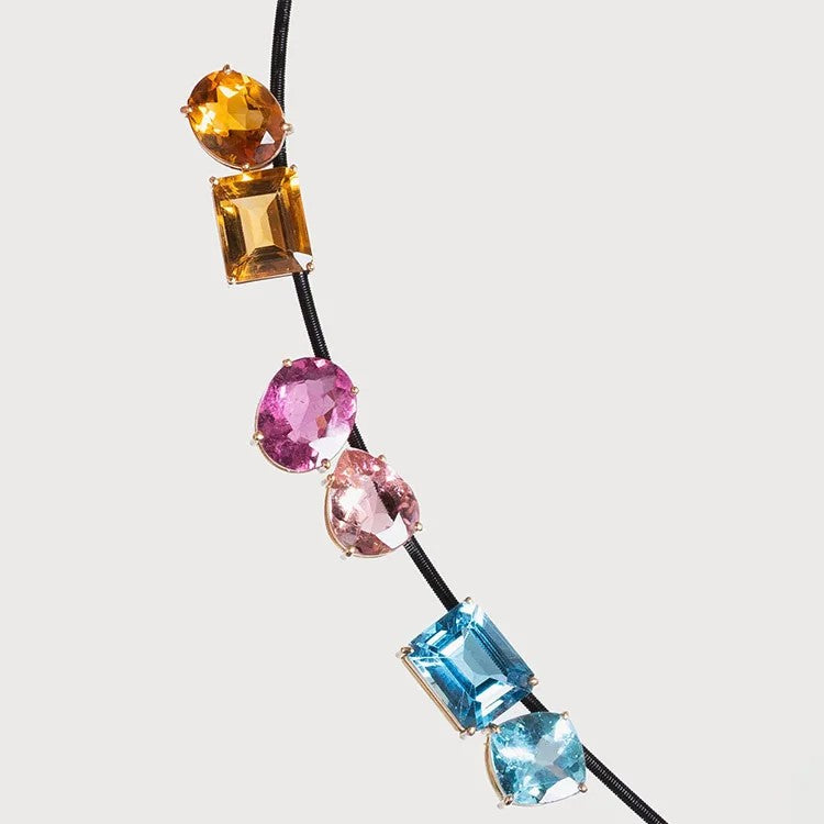 Colorful Gemstone Rope Necklace