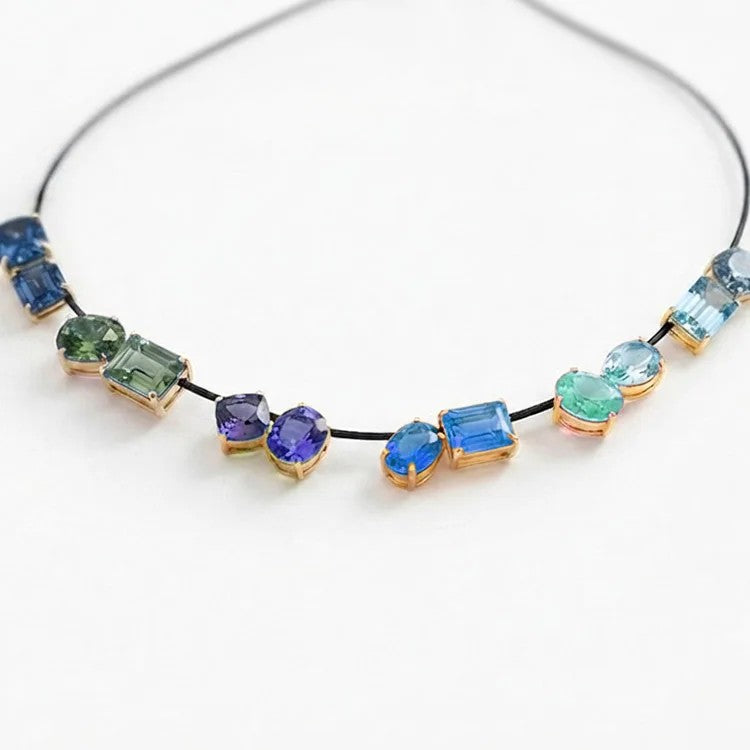 Colorful Gemstone Rope Necklace