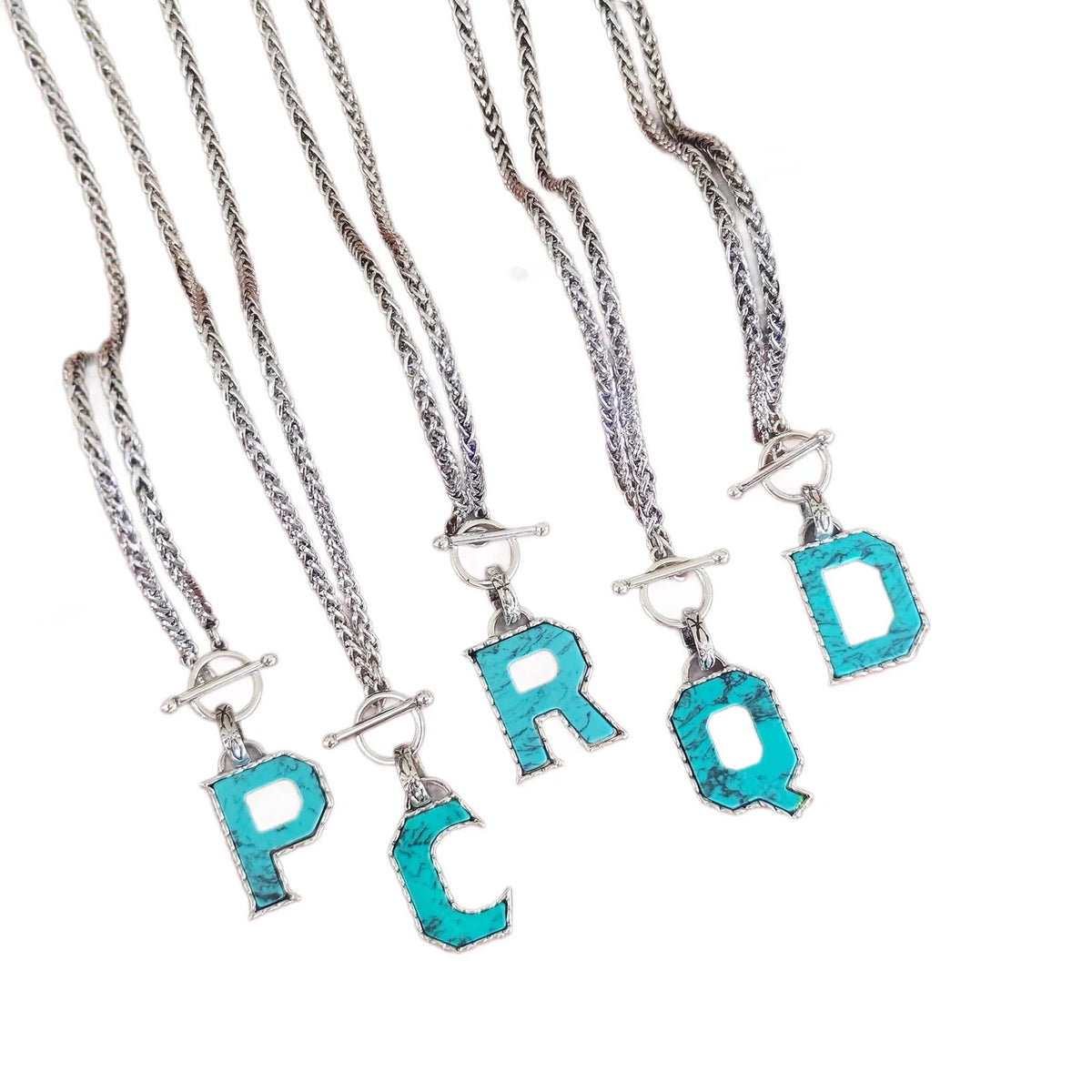 Turquoise Letter Toggle Necklace