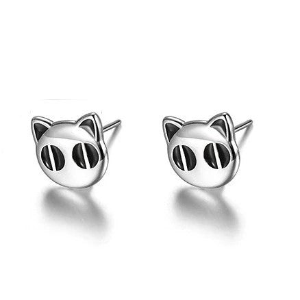 Cat Face Stud Earrings