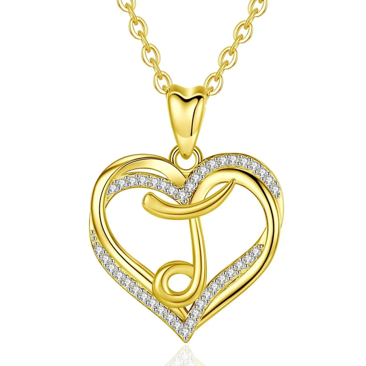 Crystal Heart Love Knot Necklace